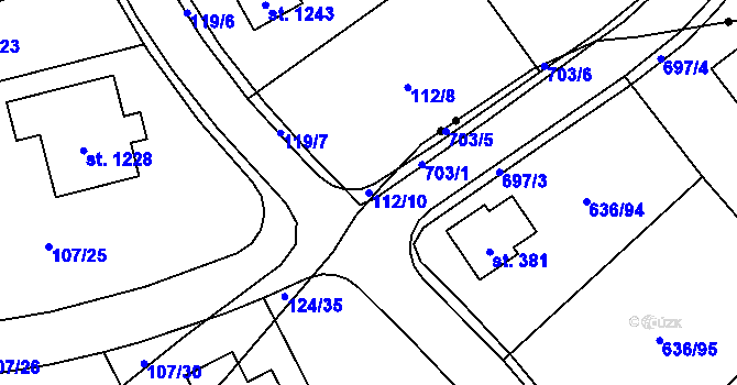 Parcela st. 112/10 v KÚ Jílové u Děčína, Katastrální mapa