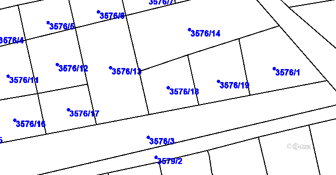 Parcela st. 3576/18 v KÚ Jílové u Děčína, Katastrální mapa