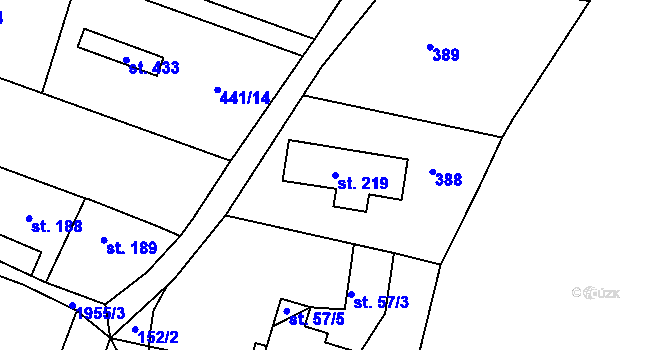 Parcela st. 219 v KÚ Jílové u Držkova, Katastrální mapa