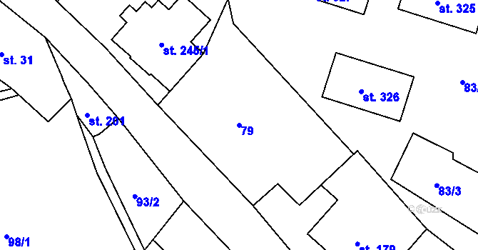 Parcela st. 79 v KÚ Jílové u Držkova, Katastrální mapa