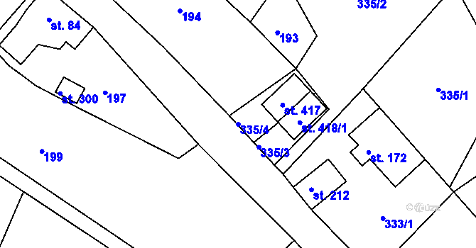 Parcela st. 335/4 v KÚ Jílové u Držkova, Katastrální mapa