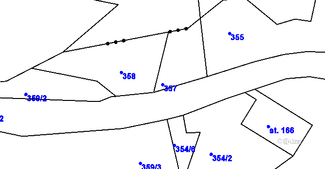 Parcela st. 357 v KÚ Jílové u Držkova, Katastrální mapa