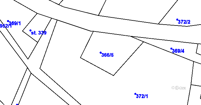 Parcela st. 366/5 v KÚ Jílové u Držkova, Katastrální mapa