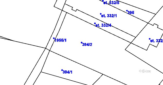 Parcela st. 394/2 v KÚ Jílové u Držkova, Katastrální mapa