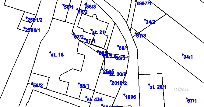 Parcela st. 58/5 v KÚ Jílové u Držkova, Katastrální mapa