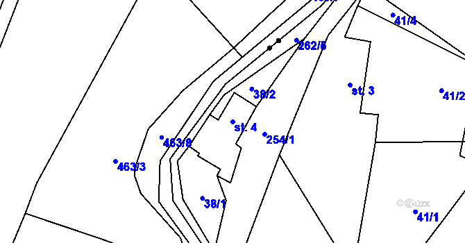 Parcela st. 4 v KÚ Borek nad Sázavou, Katastrální mapa