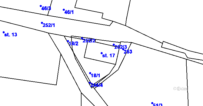 Parcela st. 17 v KÚ Borek nad Sázavou, Katastrální mapa