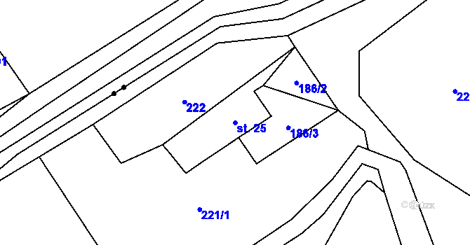 Parcela st. 25 v KÚ Borek nad Sázavou, Katastrální mapa