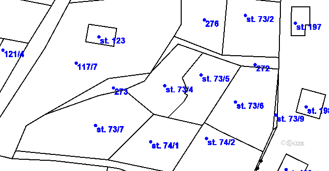 Parcela st. 73/4 v KÚ Borek nad Sázavou, Katastrální mapa