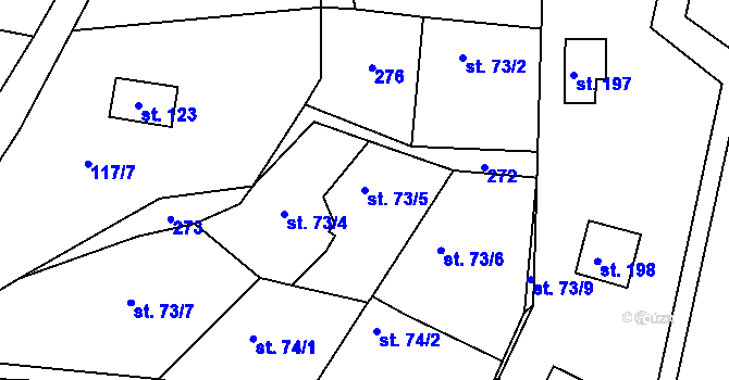 Parcela st. 73/5 v KÚ Borek nad Sázavou, Katastrální mapa