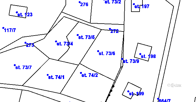Parcela st. 73/6 v KÚ Borek nad Sázavou, Katastrální mapa