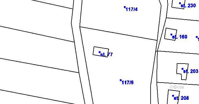 Parcela st. 77 v KÚ Borek nad Sázavou, Katastrální mapa