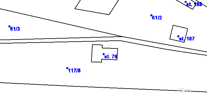 Parcela st. 78 v KÚ Borek nad Sázavou, Katastrální mapa