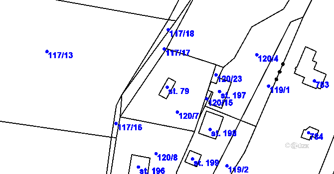 Parcela st. 79 v KÚ Borek nad Sázavou, Katastrální mapa