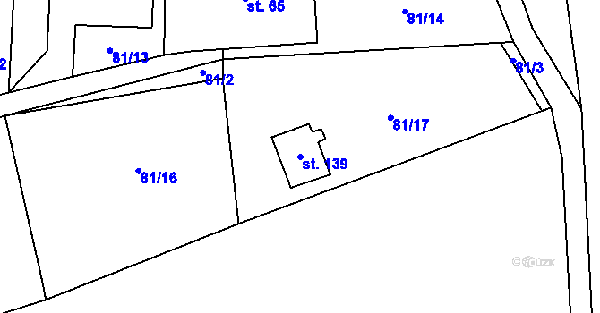 Parcela st. 139 v KÚ Borek nad Sázavou, Katastrální mapa