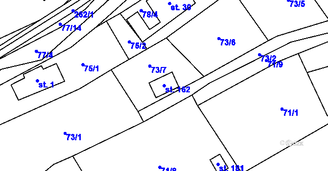 Parcela st. 162 v KÚ Borek nad Sázavou, Katastrální mapa