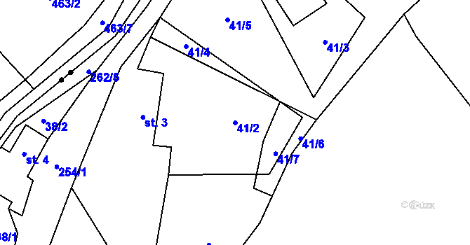 Parcela st. 41/2 v KÚ Borek nad Sázavou, Katastrální mapa