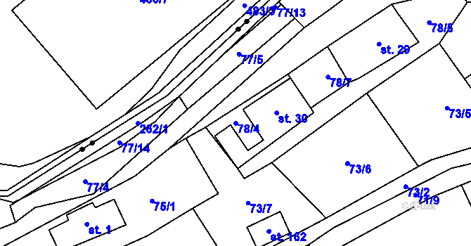 Parcela st. 78/4 v KÚ Borek nad Sázavou, Katastrální mapa