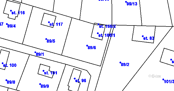 Parcela st. 89/6 v KÚ Borek nad Sázavou, Katastrální mapa