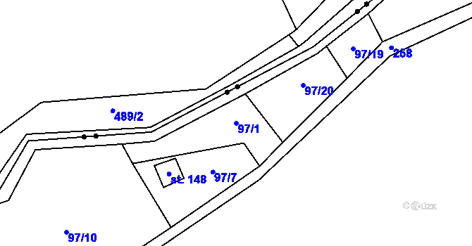 Parcela st. 97/1 v KÚ Borek nad Sázavou, Katastrální mapa
