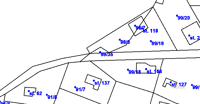 Parcela st. 99/35 v KÚ Borek nad Sázavou, Katastrální mapa