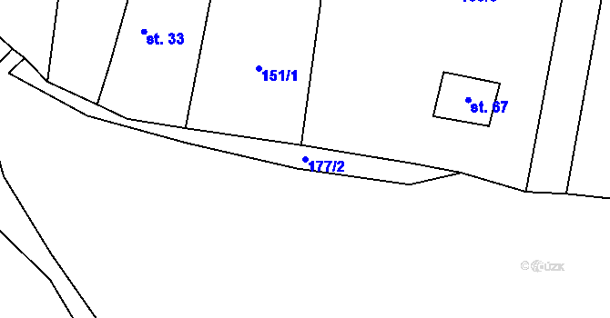 Parcela st. 177/2 v KÚ Borek nad Sázavou, Katastrální mapa