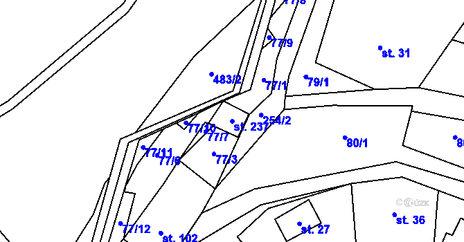 Parcela st. 237 v KÚ Borek nad Sázavou, Katastrální mapa