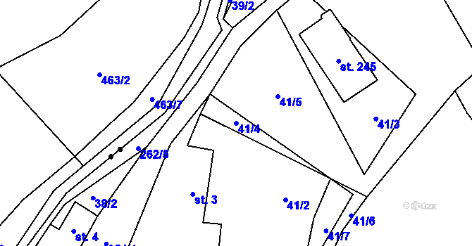 Parcela st. 41/4 v KÚ Borek nad Sázavou, Katastrální mapa