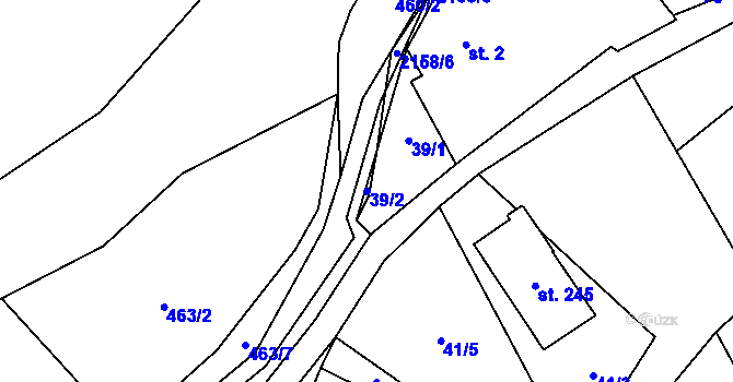 Parcela st. 39/2 v KÚ Borek nad Sázavou, Katastrální mapa