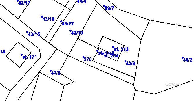 Parcela st. 14/4 v KÚ Borek nad Sázavou, Katastrální mapa