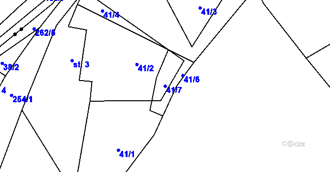 Parcela st. 41/7 v KÚ Borek nad Sázavou, Katastrální mapa