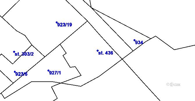 Parcela st. 436 v KÚ Jílové u Prahy, Katastrální mapa