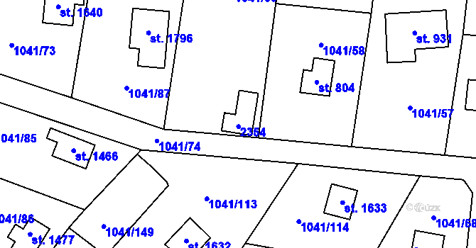 Parcela st. 803 v KÚ Jílové u Prahy, Katastrální mapa
