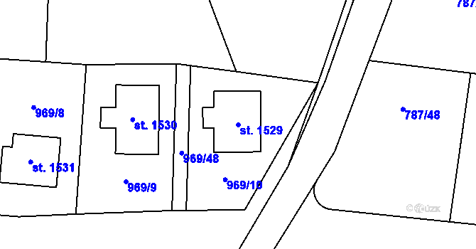 Parcela st. 1529 v KÚ Jílové u Prahy, Katastrální mapa