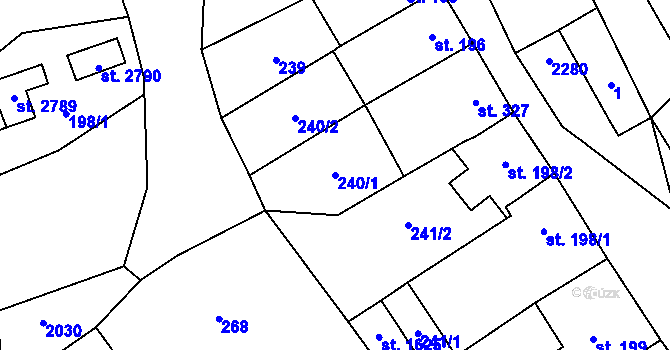 Parcela st. 240/1 v KÚ Jílové u Prahy, Katastrální mapa