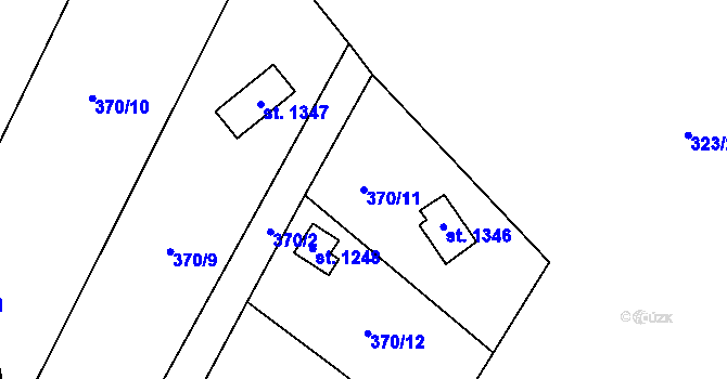 Parcela st. 370/11 v KÚ Jílové u Prahy, Katastrální mapa