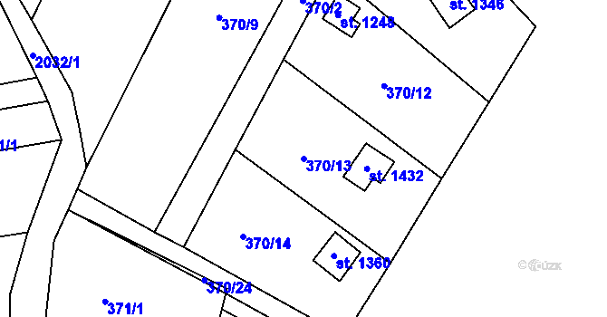 Parcela st. 370/13 v KÚ Jílové u Prahy, Katastrální mapa