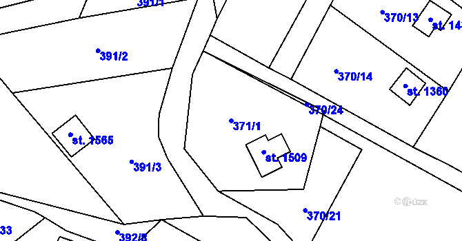 Parcela st. 371/1 v KÚ Jílové u Prahy, Katastrální mapa