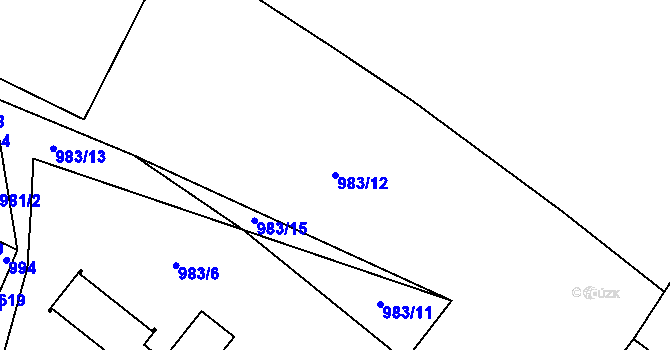Parcela st. 983/12 v KÚ Jílové u Prahy, Katastrální mapa