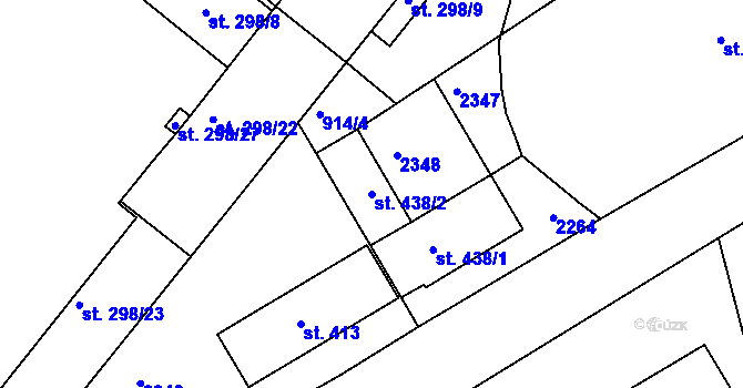 Parcela st. 438/2 v KÚ Jílové u Prahy, Katastrální mapa