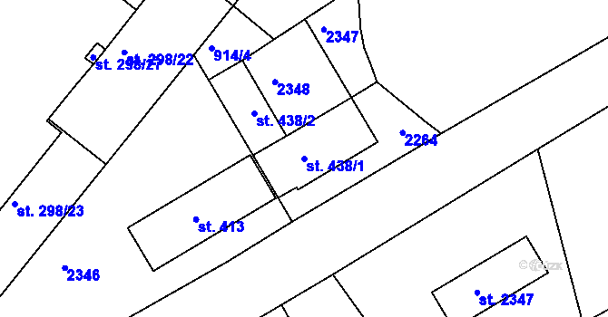 Parcela st. 438/1 v KÚ Jílové u Prahy, Katastrální mapa