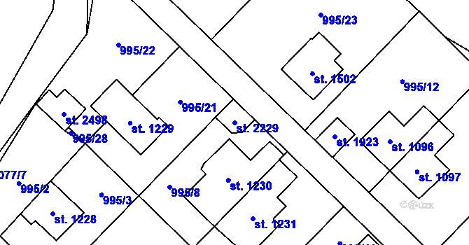 Parcela st. 2229 v KÚ Jílové u Prahy, Katastrální mapa