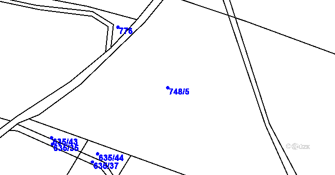 Parcela st. 748/5 v KÚ Jílovec, Katastrální mapa