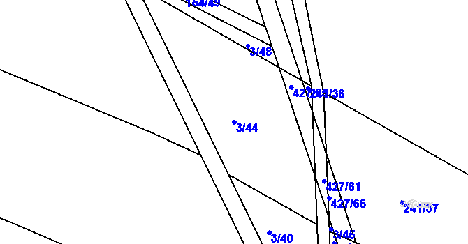 Parcela st. 3/44 v KÚ Jílovec, Katastrální mapa