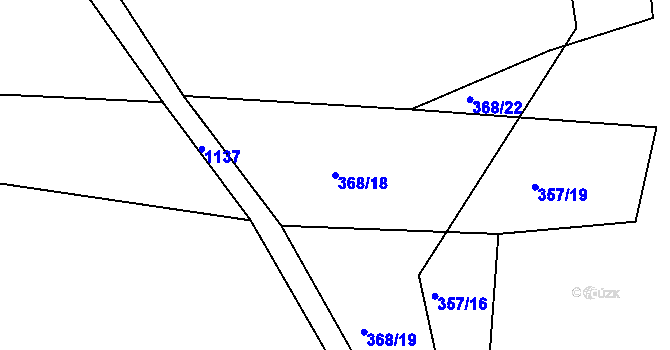 Parcela st. 368/18 v KÚ Jílovec, Katastrální mapa
