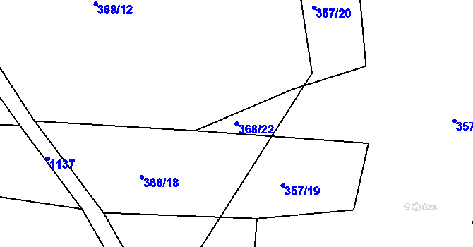 Parcela st. 368/22 v KÚ Jílovec, Katastrální mapa
