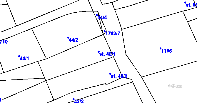 Parcela st. 48/1 v KÚ Jílovice u Trhových Svinů, Katastrální mapa
