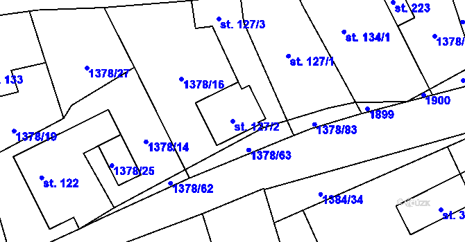 Parcela st. 127/2 v KÚ Jílovice u Trhových Svinů, Katastrální mapa