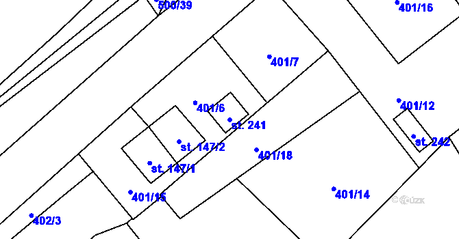 Parcela st. 241 v KÚ Jílovice u Trhových Svinů, Katastrální mapa