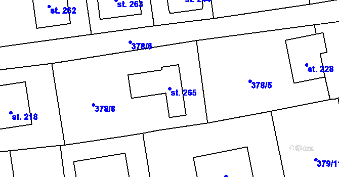 Parcela st. 265 v KÚ Jílovice u Trhových Svinů, Katastrální mapa